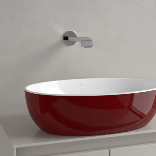 Bild von VILLEROY BOCH Artis Aufsatzwaschbecken, 480 x 325 x 135 mm, Bordeaux, ohne Überlauf #438848BCS9