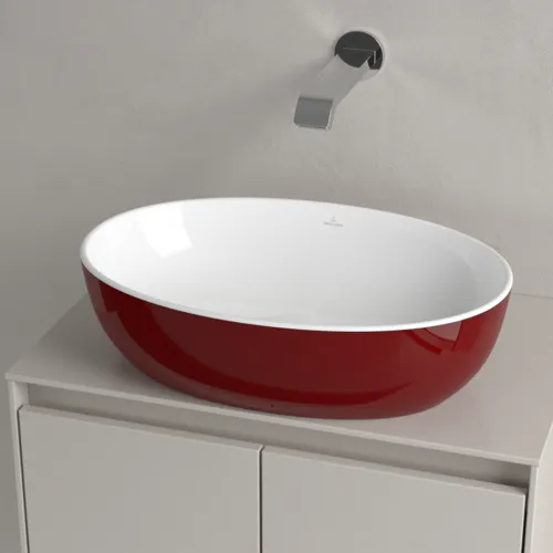 Bild von VILLEROY BOCH Artis Aufsatzwaschbecken, 480 x 325 x 135 mm, Bordeaux, ohne Überlauf #438848BCS9