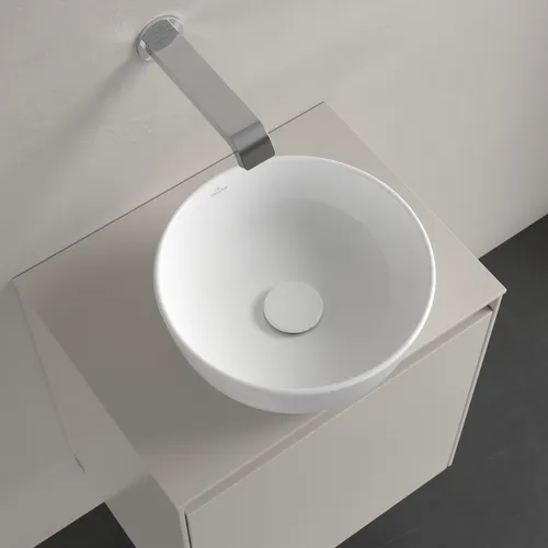 Obrázek VILLEROY BOCH Umyvadlo Artis na desku, 325 x 325 x 135 mm, Stone White CeramicPlus, bez přepadu #438932RW