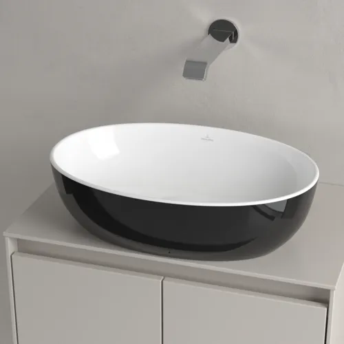 Bild von VILLEROY BOCH Artis Aufsatzwaschbecken, 480 x 325 x 135 mm, Coal Black, ohne Überlauf #438848BCT8