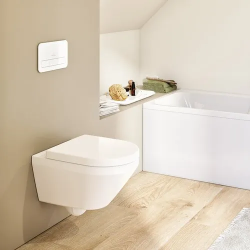 Bild von VILLEROY BOCH Architectura Tiefspül-WC spülrandlos, wandhängend, mit TwistFlush[e³] / AntiBac, Weiß Alpin AntiBac CeramicPlus #4694C0T2