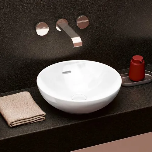 Bild von VILLEROY BOCH Loop & Friends Aufsatzwaschbecken, 380 x 380 x 120 mm, Weiß Alpin CeramicPlus, mit Überlauf #4A4500R1