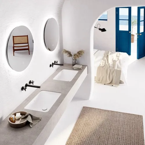 Bild von VILLEROY BOCH Loop & Friends Unterbauwaschbecken, 615 x 380 x 185 mm, Stone White CeramicPlus, mit Überlauf, Außenseite glasiert #4A5800RW