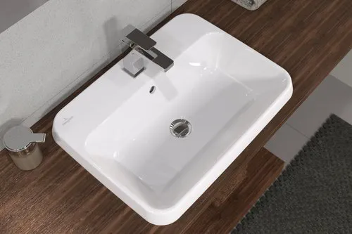 Bild von VILLEROY BOCH Architectura Einbauwaschbecken, 600 x 450 x 170 mm, Weiß Alpin, mit Überlauf, Unterseite nicht glasiert #5A676001