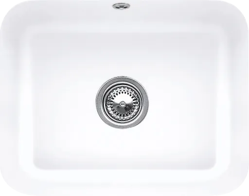 Bild von VILLEROY BOCH Cisterna 60C Unterbauspüle, inklusive Ablaufgarnitur mit Excenterbetätigung, Befestigungsset, aus Keramik, 550 x 440 mm, Stone White CeramicPlus #670602RW