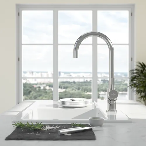 Obrázek VILLEROY BOCH Umbrella Kitchen tap, of Stainless steel, stainless steel massive polished #925300LE