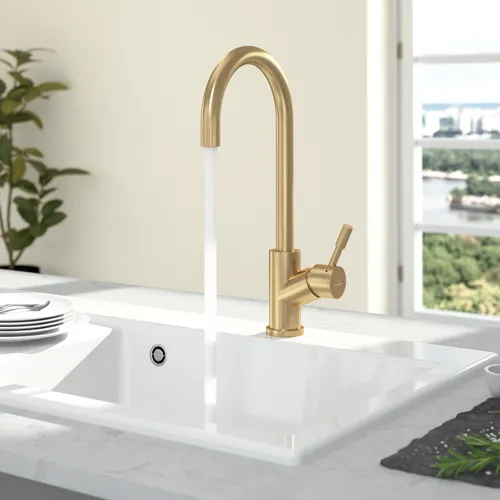 Obrázek VILLEROY BOCH Umbrella Kitchen tap, of Stainless steel, Gold Matt #92530003