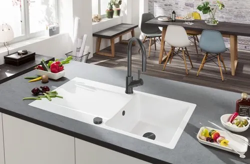 Obrázek VILLEROY BOCH Umbrella Kitchen tap, of Stainless steel, Anthracite #92530005
