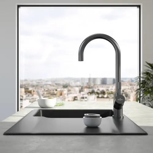 Obrázek VILLEROY BOCH Umbrella Kitchen tap, of Stainless steel, Anthracite #92530005
