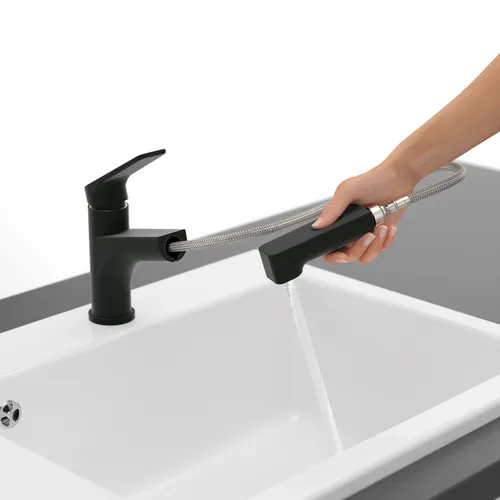 Obrázek VILLEROY BOCH Junis Shower Kitchen tap, of Stainless steel, Matt Black #92810006