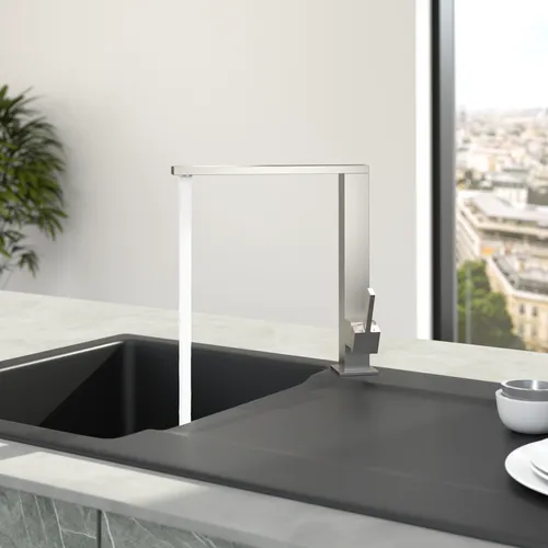 Obrázek VILLEROY BOCH Finera Square Kitchen tap, of Stainless steel, Solid stainless steel #927100LC