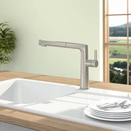Obrázek VILLEROY BOCH Sorano Sky Shower Kitchen tap, of Stainless steel, Solid stainless steel #926900LC