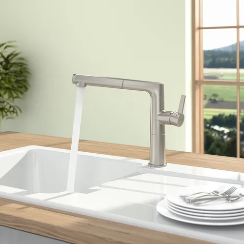 Obrázek VILLEROY BOCH Sorano Sky Shower Kitchen tap, of Stainless steel, Solid stainless steel #926900LC