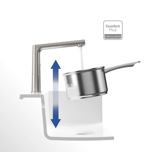 Obrázek VILLEROY BOCH Sorano Sky Shower Kitchen tap, of Stainless steel, Solid stainless steel #926900LC