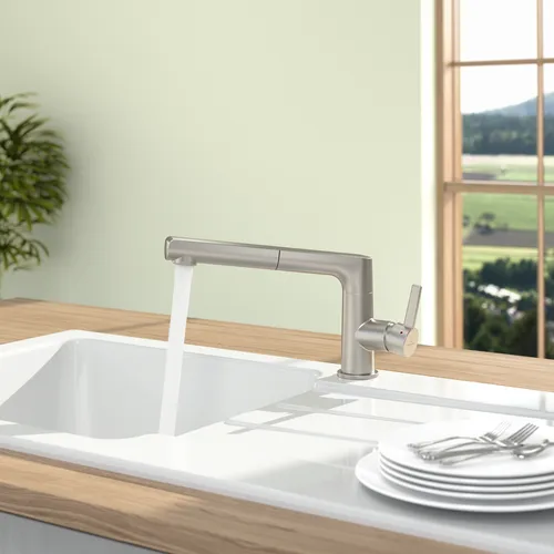 Bild von VILLEROY BOCH Sorano Shower Küchenarmatur, aus Edelstahl, Edelstahl massiv #926800LC