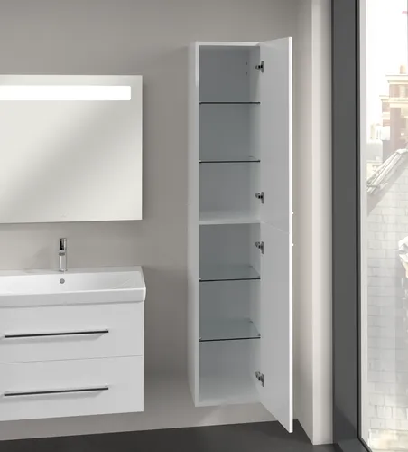 Picture of VILLEROY BOCH Avento Tall cabinet, 2 doors, 346 x 1760 x 404 mm, Brilliant White #A89401VE