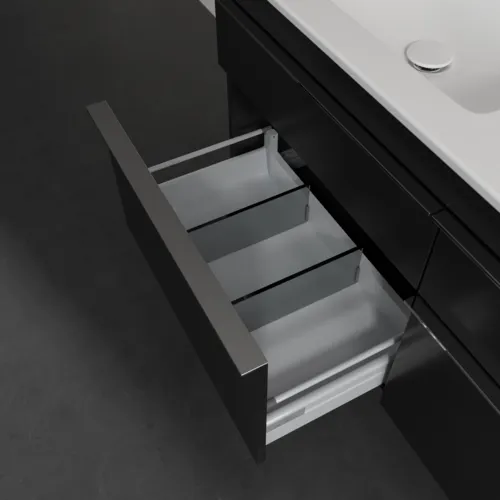 Bild von VILLEROY BOCH Venticello Waschbeckenunterschrank, 4 Auszüge, 1253 x 590 x 502 mm, Volcano Black / Volcano Black #A93001VL