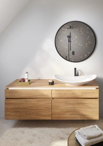 Bild von VILLEROY BOCH Legato Waschbeckenunterschrank, mit Beleuchtung, 4 Auszüge, 1600 x 550 x 500 mm, Kansas Oak / Kansas Oak #B598L0RH