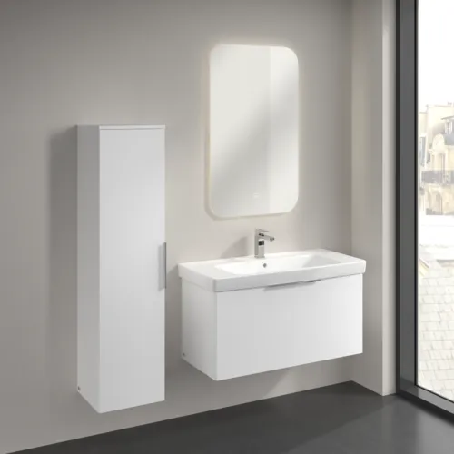 Obrázek VILLEROY BOCH Vysoká skříň Architectura, 1 dveře, 350 x 1400 x 364 mm, bílá matná #B89600MS