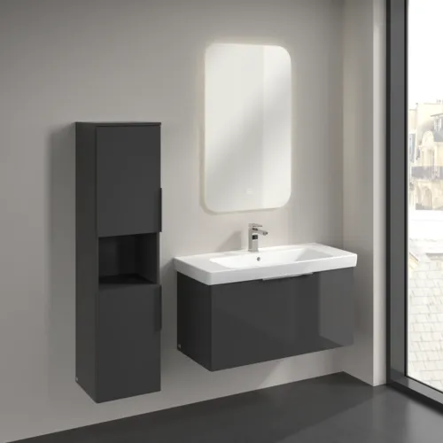 Bild von VILLEROY BOCH Architectura Hochschrank, 2 Türen, 350 x 1400 x 364 mm, Grey #B89700VT