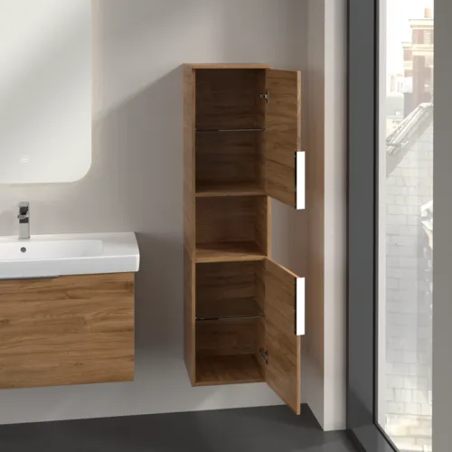 Bild von VILLEROY BOCH Architectura Hochschrank, 2 Türen, 350 x 1400 x 364 mm, Kansas Oak #B89701RH