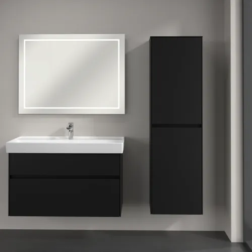 Bild von VILLEROY BOCH Collaro Hochschrank, 2 Türen, 454 x 1538 x 347 mm, Volcano Black / Volcano Black #C03401VL