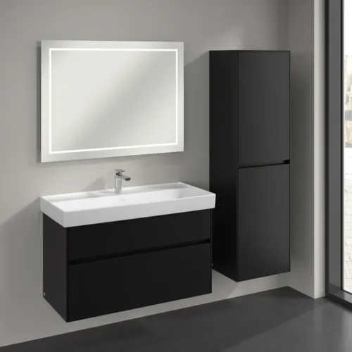 Bild von VILLEROY BOCH Collaro Hochschrank, 2 Türen, 454 x 1538 x 347 mm, Volcano Black / Volcano Black #C03401VL
