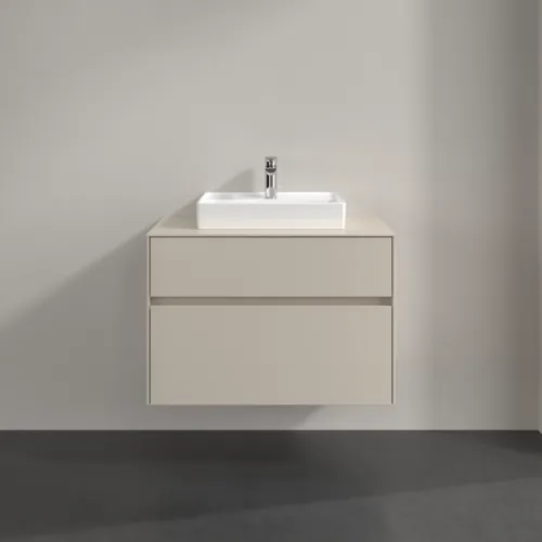 Bild von VILLEROY BOCH Collaro Waschbeckenunterschrank, mit Beleuchtung, 2 Auszüge, 800 x 548 x 500 mm, Cashmere Grey / Cashmere Grey #C069B0VN
