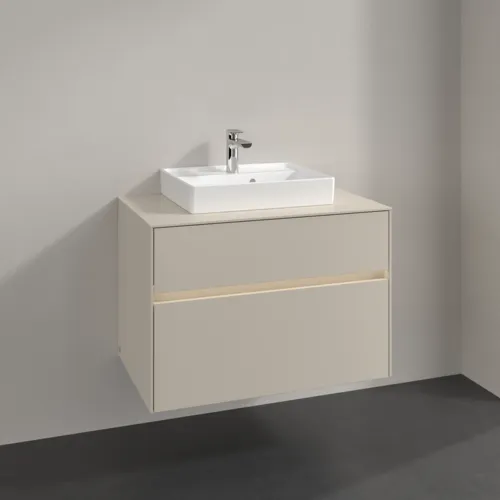 Bild von VILLEROY BOCH Collaro Waschbeckenunterschrank, mit Beleuchtung, 2 Auszüge, 800 x 548 x 500 mm, Cashmere Grey / Cashmere Grey #C069B0VN