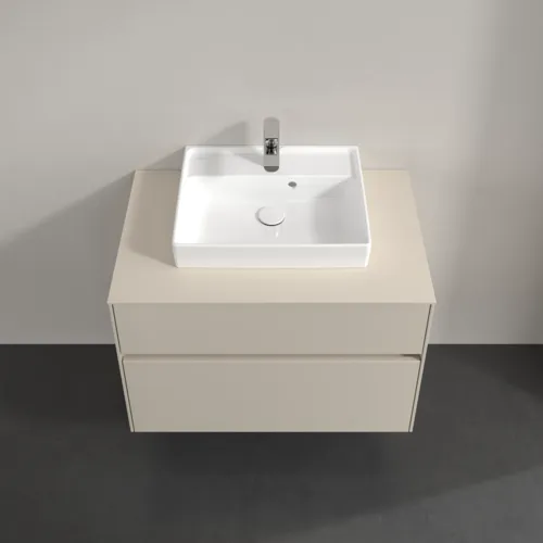 Bild von VILLEROY BOCH Collaro Waschbeckenunterschrank, mit Beleuchtung, 2 Auszüge, 800 x 548 x 500 mm, Cashmere Grey / Cashmere Grey #C069B0VN