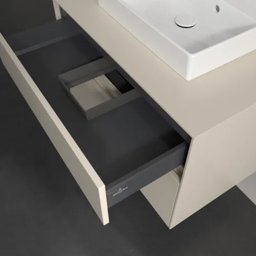 Bild von VILLEROY BOCH Collaro Waschbeckenunterschrank, mit Beleuchtung, 2 Auszüge, 800 x 548 x 500 mm, Cashmere Grey / Cashmere Grey #C069B0VN