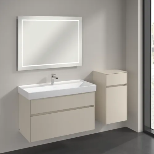 Obrázek VILLEROY BOCH Boční skříňka Collaro, 1 dvířka, 1 zásuvka, 404 x 748 x 349 mm, Cashmere Grey / Cashmere Grey #C03201VN