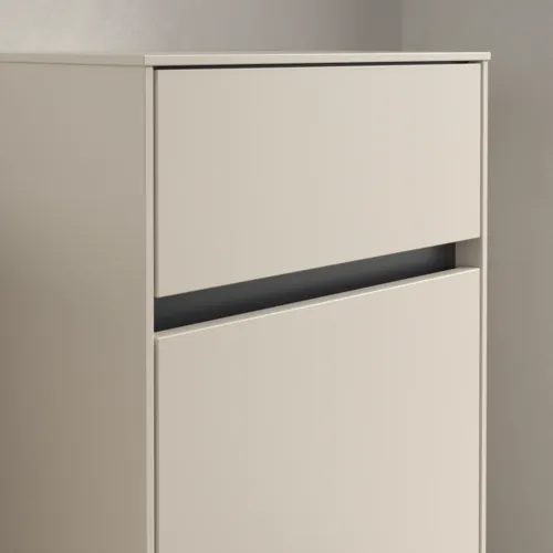 Obrázek VILLEROY BOCH Boční skříňka Collaro, 1 dvířka, 1 zásuvka, 404 x 748 x 349 mm, Cashmere Grey / Cashmere Grey #C03201VN