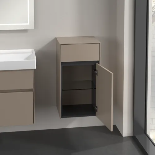 Bild von VILLEROY BOCH Collaro Seitenschrank, 1 Tür, 1 Schublade, 404 x 748 x 349 mm, Taupe / Taupe #C03201VM