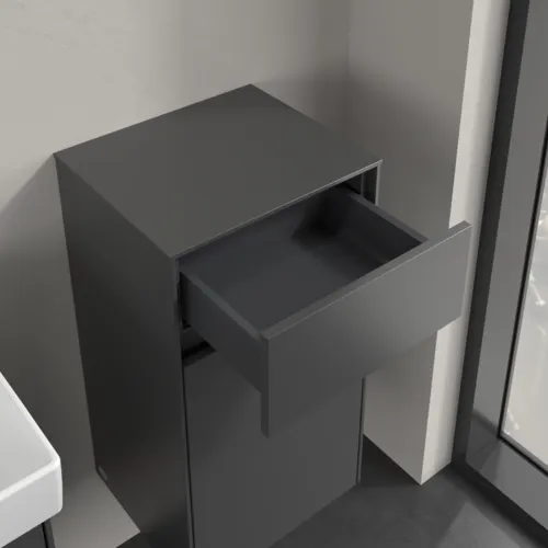 Bild von VILLEROY BOCH Collaro Seitenschrank, 1 Tür, 1 Schublade, 404 x 748 x 349 mm, Graphite / Graphite #C03201VR