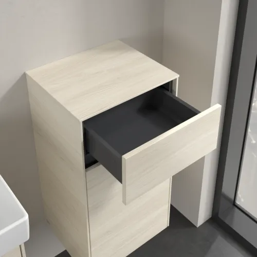Bild von VILLEROY BOCH Collaro Seitenschrank, 1 Tür, 1 Schublade, 404 x 748 x 349 mm, White Oak / White Oak #C03201AA