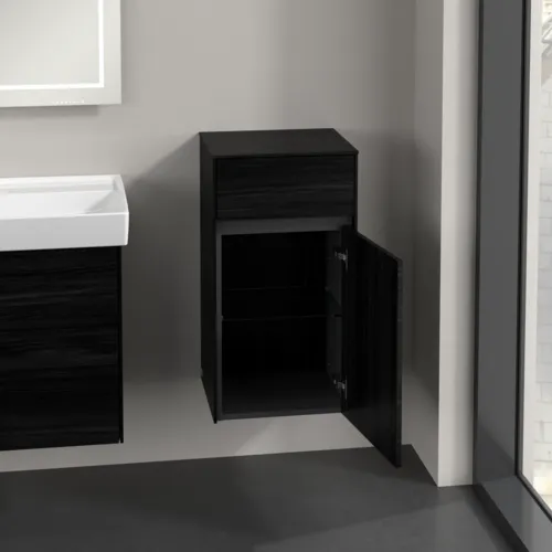 Bild von VILLEROY BOCH Collaro Seitenschrank, 1 Tür, 1 Schublade, 404 x 748 x 349 mm, Black Oak / Black Oak #C03201AB