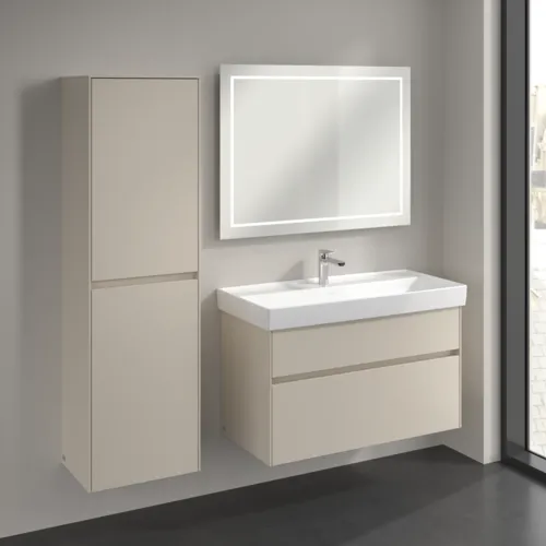 VILLEROY BOCH Collaro Hochschrank, 2 Türen, 454 x 1538 x 347 mm, Cashmere Grey / Cashmere Grey #C03400VN, Bild 3