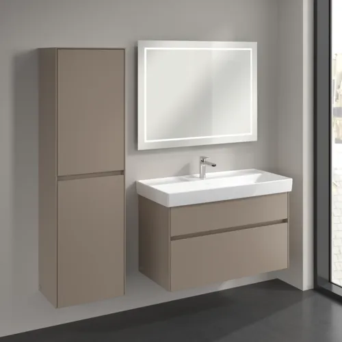 VILLEROY BOCH Collaro Hochschrank, 2 Türen, 454 x 1538 x 347 mm, Taupe / Taupe #C03400VM, Bild 3