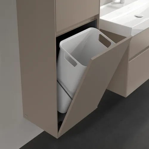 VILLEROY BOCH Collaro Hochschrank, 2 Türen, 454 x 1538 x 347 mm, Taupe / Taupe #C03400VM, Bild 6