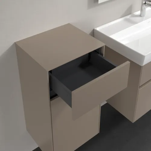 Bild von VILLEROY BOCH Collaro Seitenschrank, 1 Tür, 1 Schublade, 404 x 748 x 349 mm, Taupe / Taupe #C03200VM