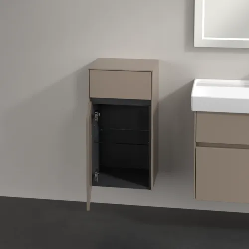 Bild von VILLEROY BOCH Collaro Seitenschrank, 1 Tür, 1 Schublade, 404 x 748 x 349 mm, Taupe / Taupe #C03200VM