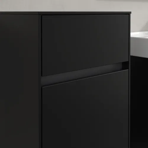 VILLEROY BOCH Collaro Seitenschrank, 1 Tür, 1 Schublade, 404 x 748 x 349 mm, Volcano Black / Volcano Black #C03200VL, Bild 7