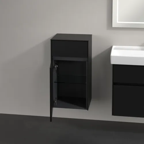 VILLEROY BOCH Collaro Seitenschrank, 1 Tür, 1 Schublade, 404 x 748 x 349 mm, Volcano Black / Volcano Black #C03200VL, Bild 5