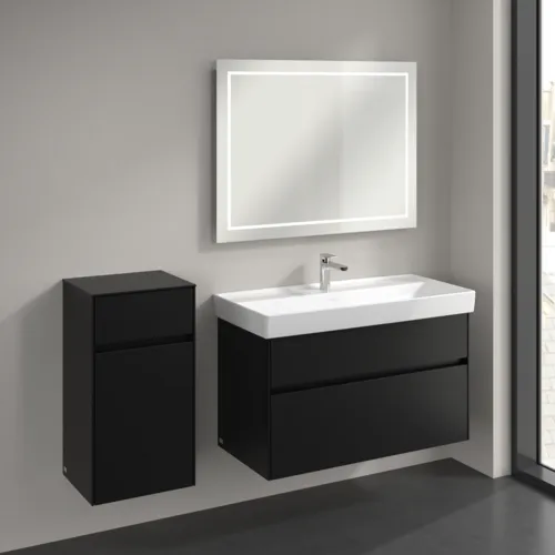 VILLEROY BOCH Collaro Seitenschrank, 1 Tür, 1 Schublade, 404 x 748 x 349 mm, Volcano Black / Volcano Black #C03200VL, Bild 3