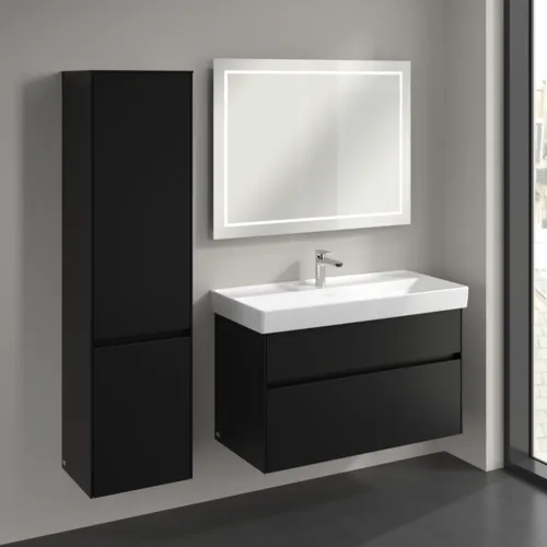 VILLEROY BOCH Collaro Hochschrank, 2 Türen, 404 x 1538 x 349 mm, Volcano Black / Volcano Black #C03300VL, Bild 3