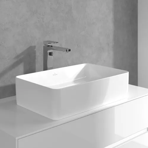 Bild von VILLEROY BOCH Architectura Square Einhebel-Waschtischarmatur erhöht mit Push-Open-Ablaufgarnitur, Chrom #TVW12500200061