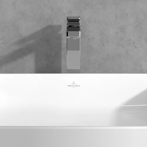 Bild von VILLEROY BOCH Architectura Square Einhebel-Waschtischarmatur erhöht mit Push-Open-Ablaufgarnitur, Chrom #TVW12500200061
