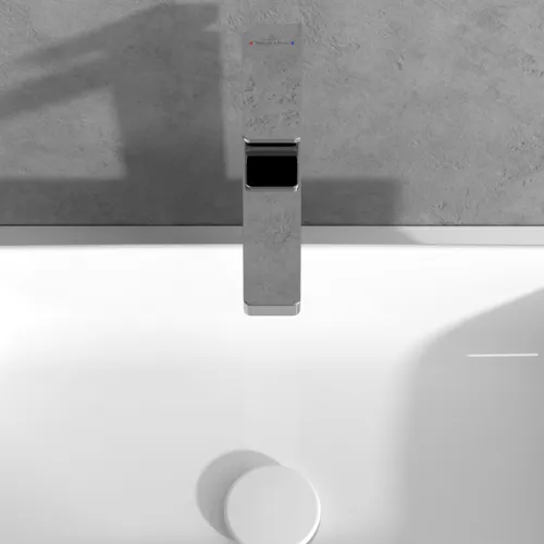 Bild von VILLEROY BOCH Architectura Square Einhebel-Waschtischarmatur erhöht mit Push-Open-Ablaufgarnitur, Chrom #TVW12500200061