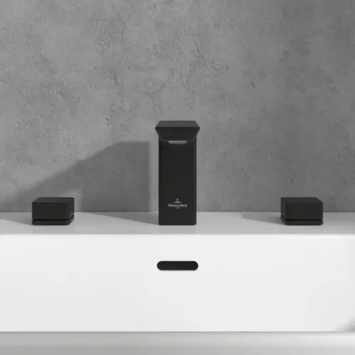 Bild von VILLEROY BOCH Subway 3.0 Dreiloch-Waschtischarmatur ohne Ablaufgarnitur, Matt Black #TVW112005000K5